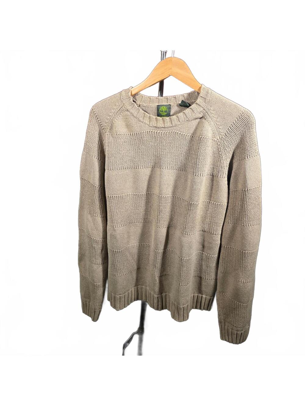 Timberland Men's Beige Textured Knit Pullover Sweater